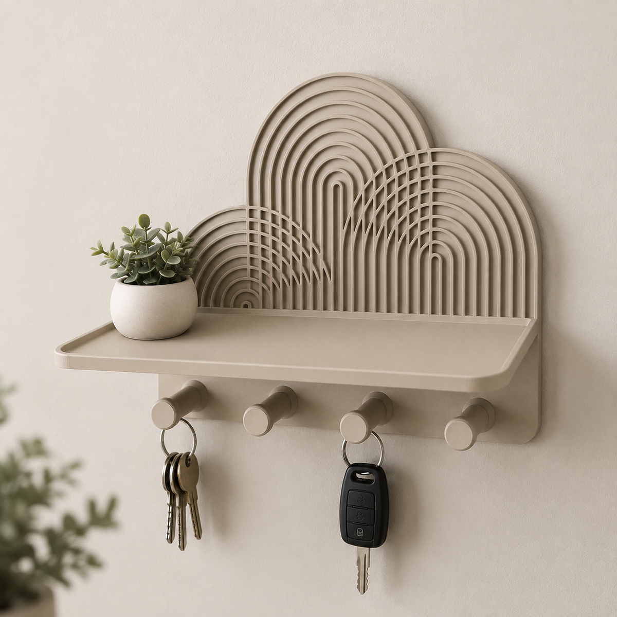 Rangement mural D3D – Design géométrique avec tablette